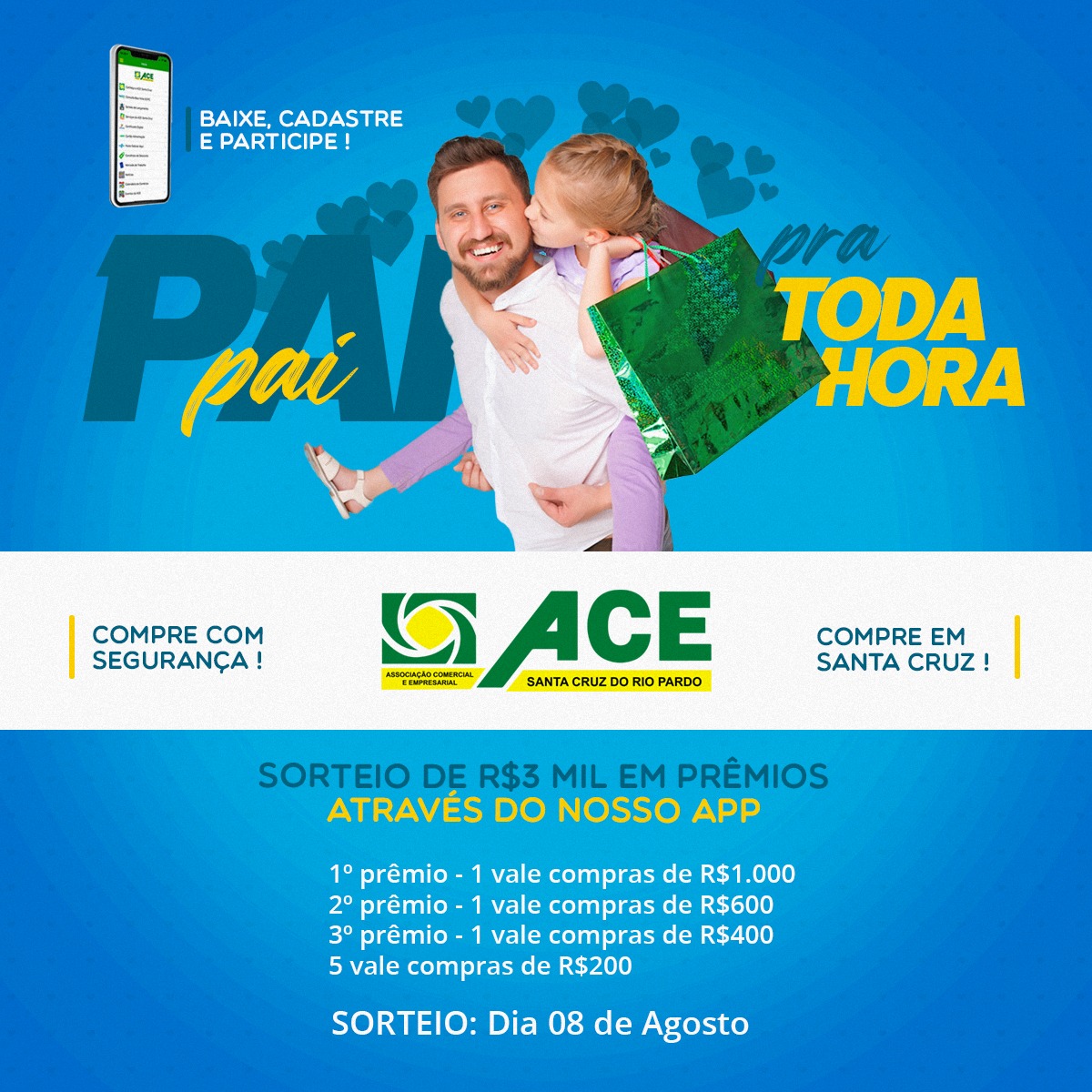 Segundo sorteio do App da ACE Santa Cruz será no dia 8 de outubro